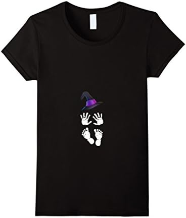 Womens Pregnant Halloween Costume Baby Skeleton Pregnancy T-shirt Large Black