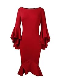 VFSHOW - Vestido de cóctel, campana de volante, para mujer, con diseño de sirena