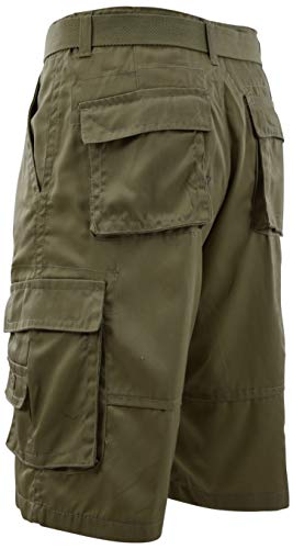 ChoiceApparel Mens Cargo Shorts with Belt (Many Pockets) (32, 505-Dark Khaki)