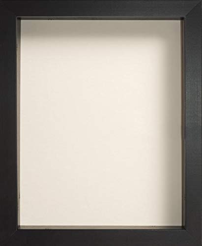 Radcliffe Black Wooden Deep 3D Box Frame A4, Ivory Backing Board * Choice of Sizes* Fitted with Real Glass