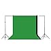 Excelvan Background Stand Support System Kit Photography Set 10 x 6.5FT and Green Black White Non-woven Backdrop 9 x 6FT