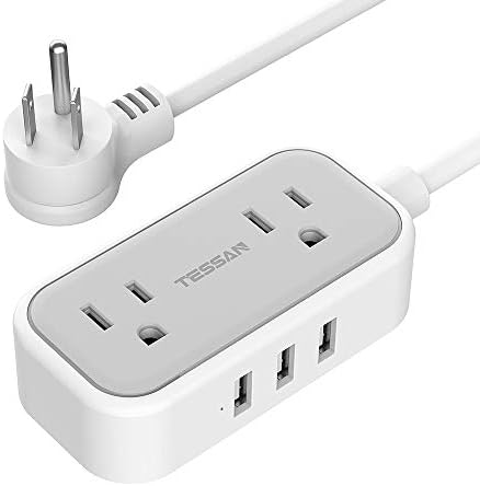 Small Flat Plug Power Strip With 3 Usb Ports Tessan 2 Outlet Portable Plug Strip With 3 Feet Extension Cord Mini Nightstand Desktop Charging Station Hub For Dorm Room Cruise Travel Essentials Chilehuerta Cl