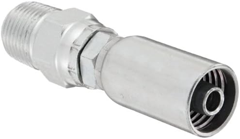 EATON Weatherhead Coll-O-Crimp 06U-J08 Male Pipe Swivel Fitting, Low Carbon Steel, 3/8" Hose ID, 1/2" Pipe Size