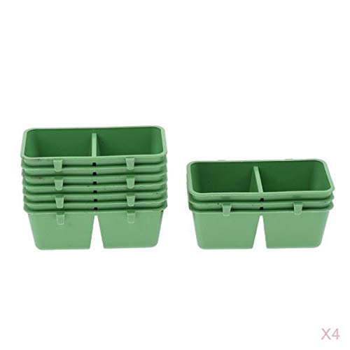 LOVIVER 40Pcs 2in1 Bird Parrot Feeding Cups Plastic Food Water Bowls Dish Feeder for Cockatiel Conure Budgies Parakeet Parrot Macaw