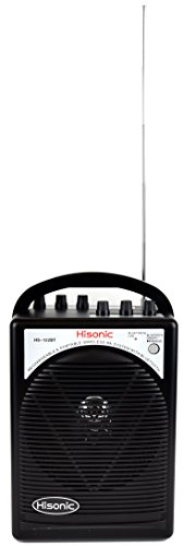 Hisonic HS122B-LL Portable Lithium Battery Rechargeable PA (Public Address) System with Dual Wireless Microphone System and Car Charger Cable, Black (2 Belt-Packs, Black)