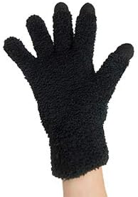 Obbomed MH-1025 Touchscreen USB 5V Composite Heating Element Warming Full Finger Stretchy Gloves –Connected to USB Port, PC, Laptop, Adapter for Power – Size : 9 x 5.9 inches, Black, Universal Size