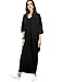 Verdusa Women's Loose Batwing Dolman Sleeves Maxi Long Boho Dress Black L