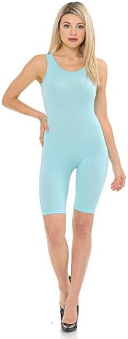 7Wins JJJ Women Catsuit Cotton Lycra Tank Bermuda Short Yoga Bodysuit Jumpsuit