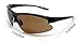 Renegade Patented Bifocal Polarized Reader Half Rim Men's Fishing Sunglasses 100% UV Protection with Microfiber Bag (Glossy Black Frame, Brown Lens - 600901, Bifocal +2.00)