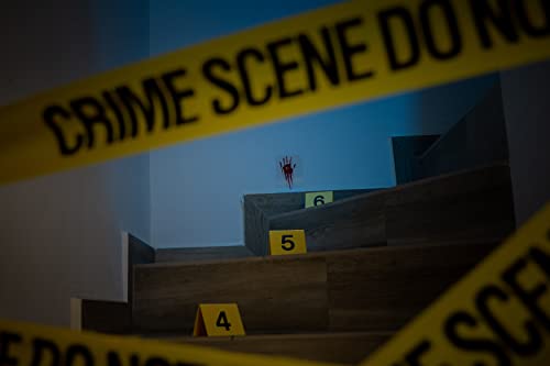 Halloween Crime Scene Decorations Kit, Crime Mystery Dinner Party Game Supplies, Includes Crime Scene Tape, 25 Yellow Evidence Markers, 25 Crime Object Cards