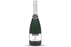 ST. REGIS Non-Alc Brut Champagne 25.4 Fl Oz (1 Pack) - Low Calorie & Low Sugar - Golden Yellow Fruity and Citrus Rich Flavor from North of Spain Vineyards - Paleo Diet