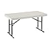 Lifetime 80161 4' Commercial Adjustable Height Folding Table Tabletop with Bronze Frame, Almond