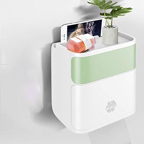 WLDD Health Carton Toilet Paper Towel Toilet Paper Rack Toilet Household Free Punching Creative Waterproof Paper Roll Paper Tube Large Capacity Waterproof Anti-leaching (color : Green)