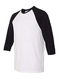 Hanes Unisex X-Temp Performance Baseball Tee, 42BA, M, White/Black