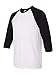 Hanes Unisex X-Temp Performance Baseball Tee, 42BA, M, White/Black