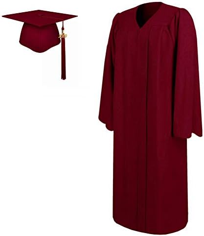 Lescapsgown Matte Graduation Gown and Cap Tassel 2019,All Sizes for Adult
