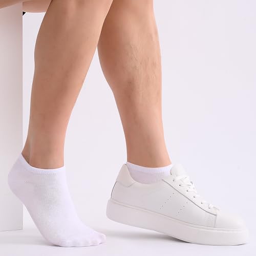 Niorasen Sneaker Socks Men Women 39-42 43-46, 10/20 Pairs Cotton Short Trainer Socks Half Socks, Black, White, Grey, 35-38, 47-50