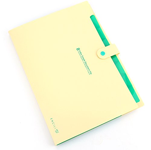 Bekith Document File Folder Poly Expanding A4 and Letter Size File Organizer, 8 Pockets, 4 Pack