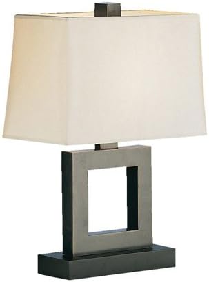 Robert Abbey 102X Lamps with Rectangular Snowflake Fabric Shades, Ebony Finish