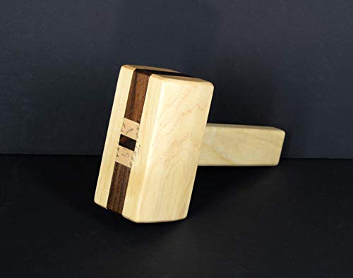 image for Yalotz Creations Deadblow wood workers joinery mallet, maple with waln