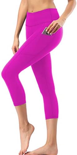 Women's High Waist Yoga Pants with Side & Inner Pockets Tummy Control Workout Running 4 Way Stretch Sports Leggings