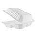 Houseables Take Out Food Containers, Takeout Clamshell Container, 100 Pack, White, 8x8 Inch, 3 Compartments,100% Disposable, Food Boxes to Go, Biodegradable Box, Restaurant Supplies, Microwavable
