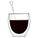 KUWAN 8.5 Ounce Glass Coffee Cup with Spoon Heart Shaped Strong Double Wall Insulated Borosilicate Thermo for Tea