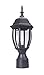 LIT-PaTH Outdoor Post Lighting Fixture Pole Lantern, E26 Medium Base Max 60W, Aluminum Housing Plus Glass, Matte Black Finish, 1-Pack