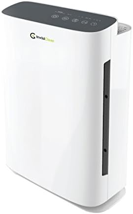 InvisiClean Aura Air Purifier - 4-in-1 True HEPA, Ionizer, Carbon + UV-C Sanitizer - Air Purifier for Allergies & Pets, Home, Large Rooms, Smokers, Dust, Mold, Allergens, Odor Elimination, Germs