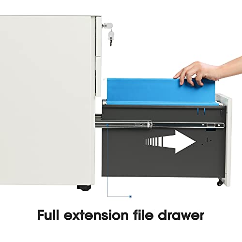 DEVAISE 3Drawer Slim Vertical File Fully Assembled Except Casters, Legal/Letter Size