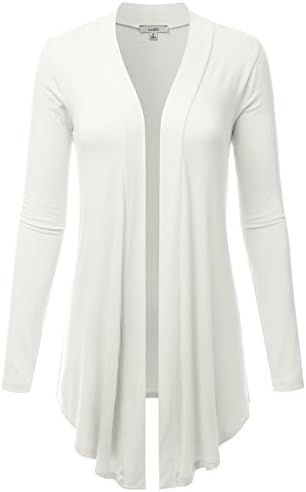 LALABEE Women's Draped Open-Front Long Sleeve Light Weight Cardigan (S~3XL)