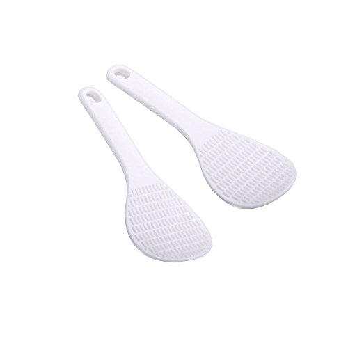 AKOAK 2 Pcs Mini Non-stick Rice Spoon, White Cute Rice Paddle for Sushi
