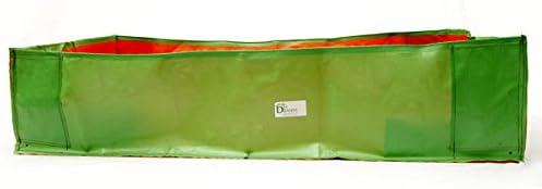 Bio Blooms Agro India Pvt.Ltd. 36X18X9 Inches HDPE Rectangular Grow Bags for Terrace Gardening |5 Pieces | Green & Orange Color | Outdoor Use