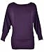 ZJ Clothes Plus Size Women Long Sleeve Off Shoulder Plain Batwing Tunic Top