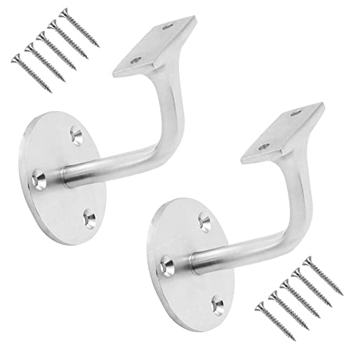 TERF® Traditional Style Aluminium Handrail Bracket Heavy Duty Banister Staircase Support Wall Mounted - Pack of 2