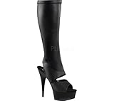 Pleaser Women's Delight 2022 Patent Leather Knee High Boots