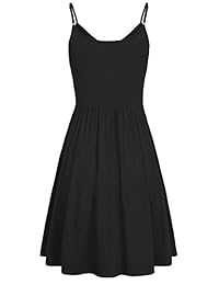 Sunglory Vestido de mujer ajustable con tiras y plisado con solapa de botones