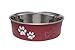 Loving Pets Bella Dog Bowls- Stainless Steel Dog & Cat Bowls - Spill Proof Dog Food Bowl, Cat Bowl, Puppy Essentials & Pet Supplies Great for Home & Travel (Medium 20-25 lbs, Merlot)
