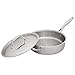 Amazon Brand – Stone & Beam Saute Pan With Lid, 3-Quart, Tri-Ply Stainless Steel