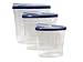 Imperial Home Cereal Dispenser 3 Piece Set, Airtight Plastic Food Storage Containers with Lids, Pantry Organization for Cereal, Flour, Sugar, Any Snack, Keeps Food Dry & Fresh, Clear with White Lids