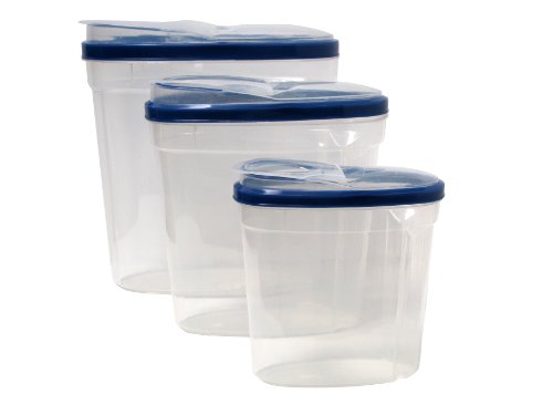 Imperial MW1196 Plastic 3 Piece Cereal Dispenser Set - Dry Food Storage Containers - //coolthings.us