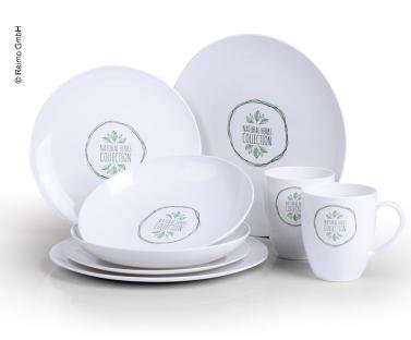 PLA-Geschirrset- Nature 8-teilig, für 2 Personen, Mikrowellengeeignet