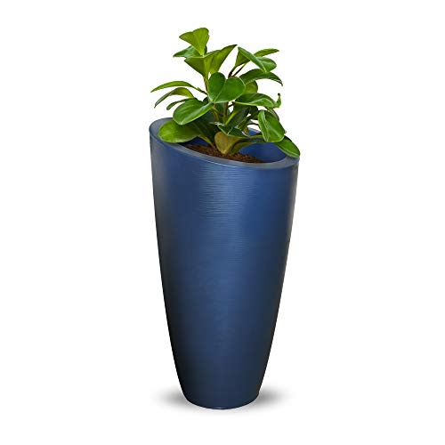 Mayne 8880-NB Modesto 32in Tall Patio Planter, Neptune Blue