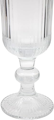 Taça de Champanhe Canelada 140 ml – Conjunto com 6 Peças | Design Cilíndrico Clássico e Sofisticado | Premium Collection