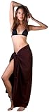 Back From Bali Womens Sarong Beach Cover Up Wrap Solid Beaded Coconut Tie