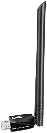 OURLINK Wifi Adapter ac1200Mbps Wireless Usb Adapter 5.8GHz/2.4GHz Dual Band 1200Mbps Usb Adapter 5dBi External Antennas Supports Windows XP,Win Vista,Win 7,Win 8.1, Win 10,Mac OS X 10. (Antenna Size)
