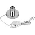 Polished Metal Desktop Lamp Base Ceramic Base Holder 6 ft Cord On/off Switch Plug E26/e27 Screw Base Ideal for CFL Lamp,table