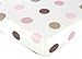 Sweet Jojo Designs Mod Dots Pink and Brown Fitted Crib Sheet for Baby and Toddler Bedding Sets - Large Dot