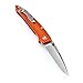 KIZER Cutlery Folding Pocket Knives Satin Drop Point Stonewashed Blade Orange Tactical EDC Knife Sunburst Aluminum Knife,Sliver Ki4419A1