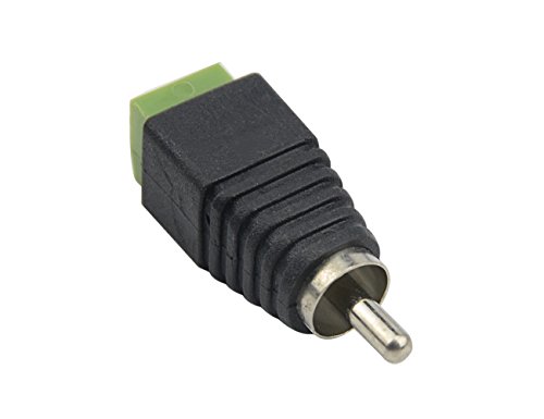 WGCD 20 PCS Phono RCA Male Plug to AV Screw Terminal Plug Connector Audio Video Adapter
